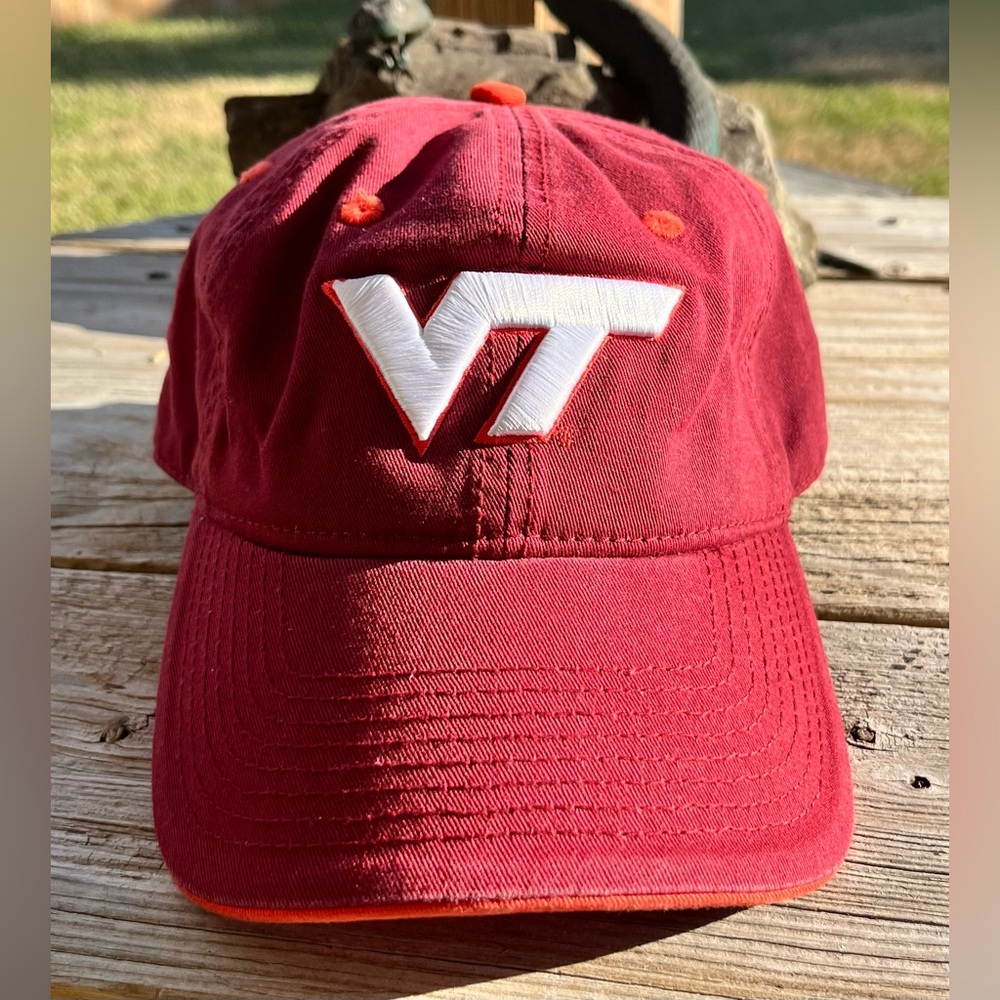 NCAA Virginia Tech University Hokies Maroon And White VT Cap.